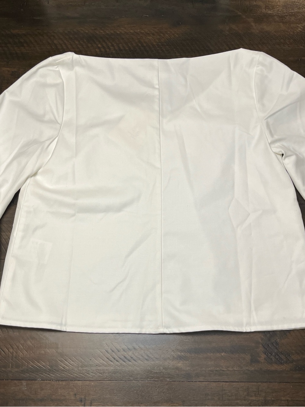 Women's White V-Neck Long Sleeve Blouse Size 8